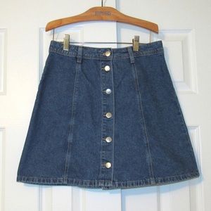 H&M denim high waisted mini skirt
